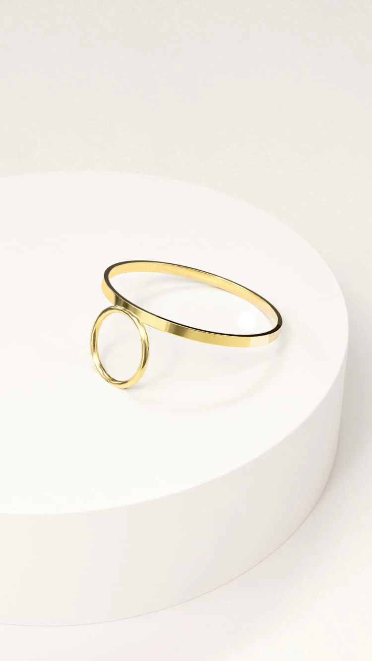 Gold Round Ring - Image 3
