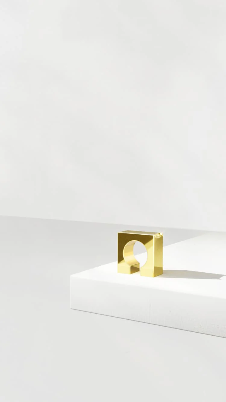 Gold Square Ring - Image 6