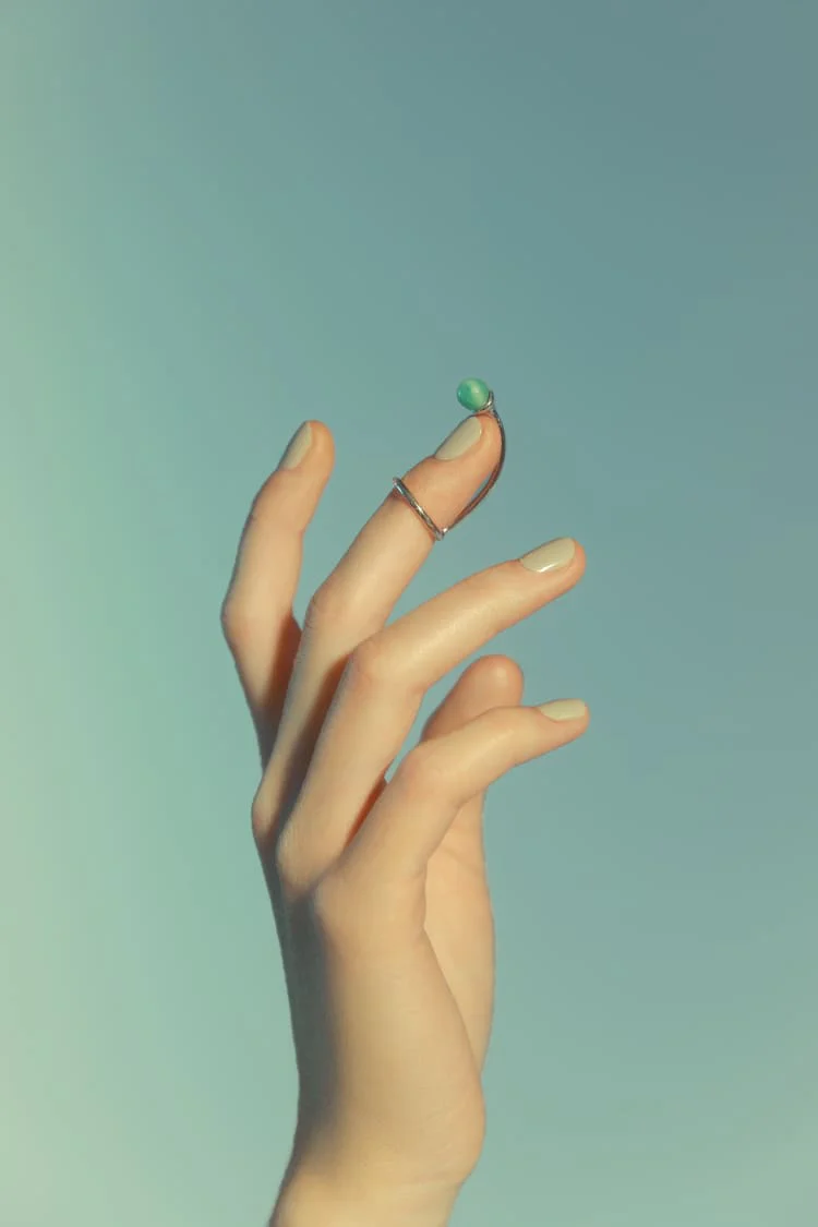 Silver Nail Ring with Stone - Image 4