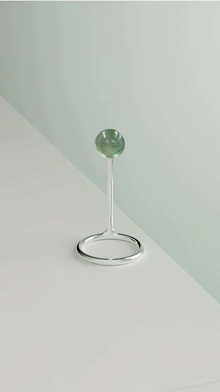 Silver Nail Ring with Stone - Image 6