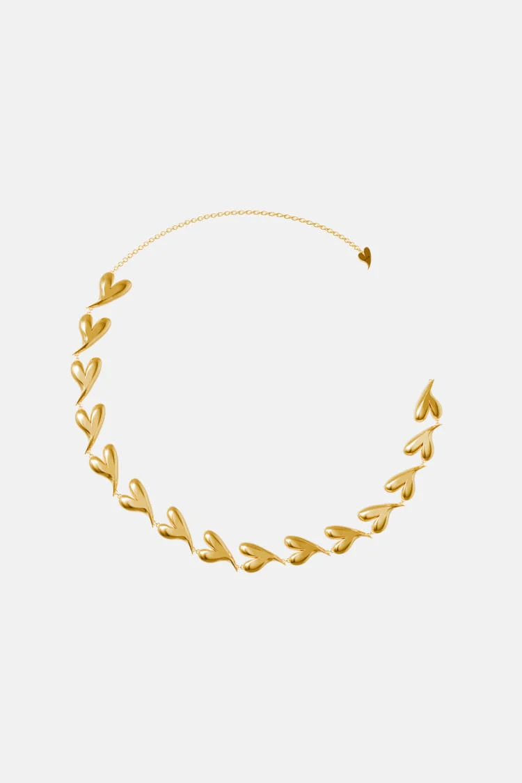Gold Heart Chain Choker