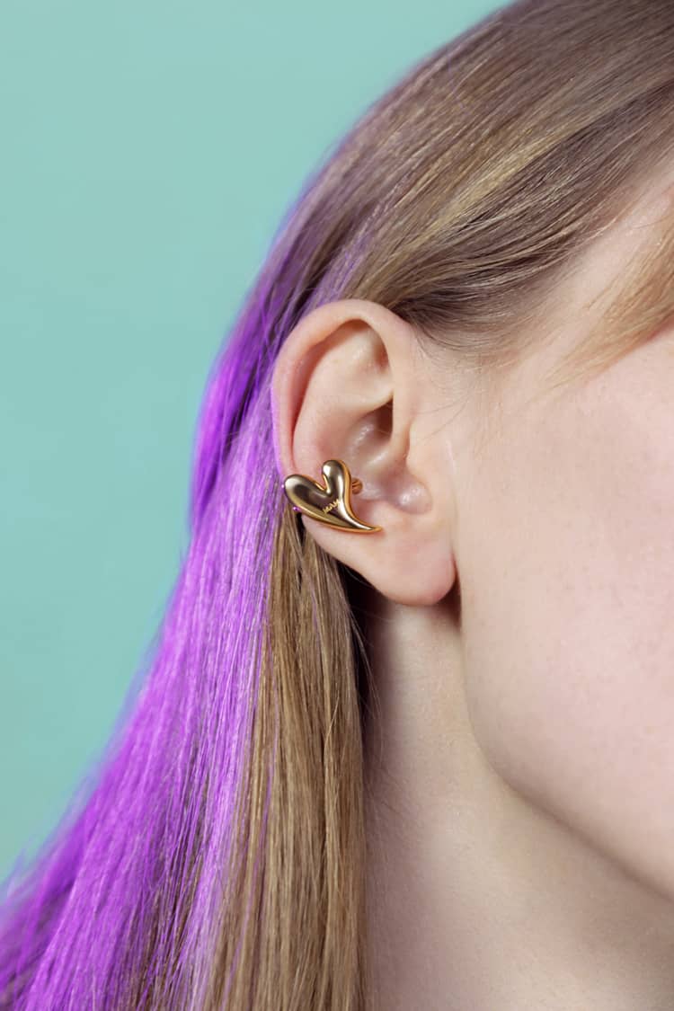 Gold Heart Ear Cuff