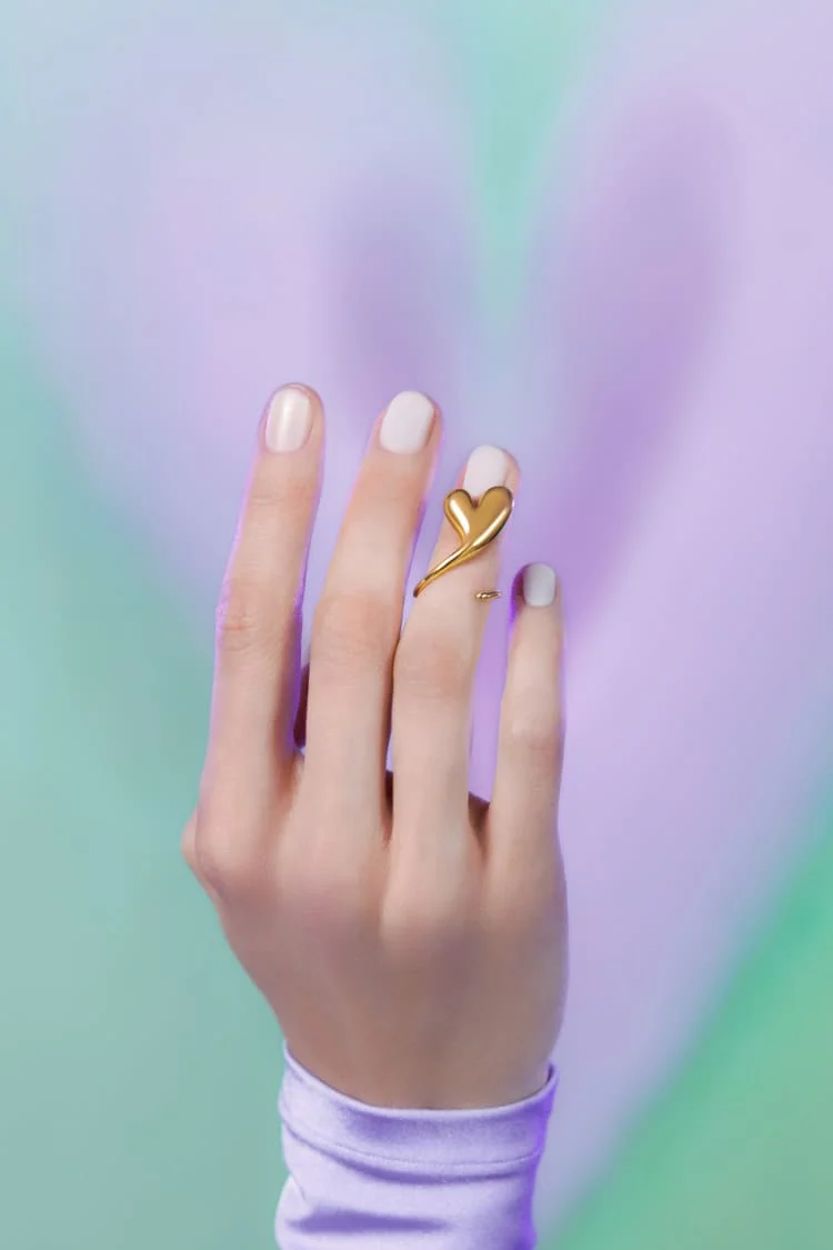 Gold Heart Shaped Love Midi Ring
