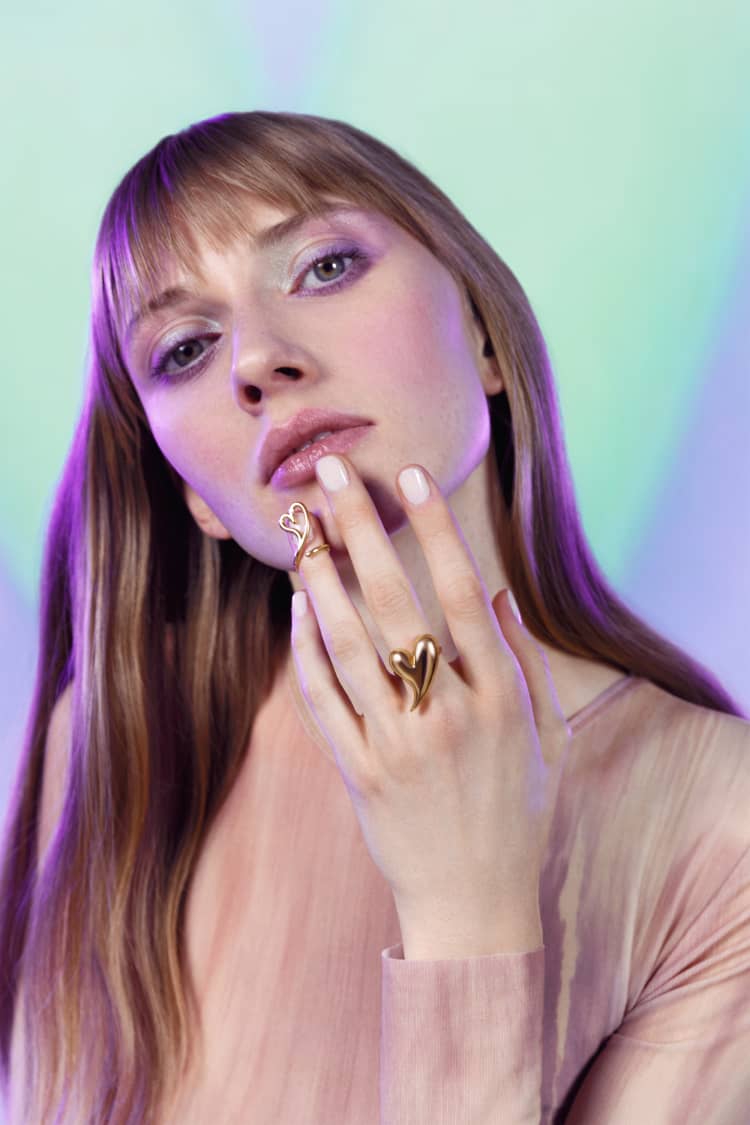 Gold Heart Shaped Love Ring - Image 2