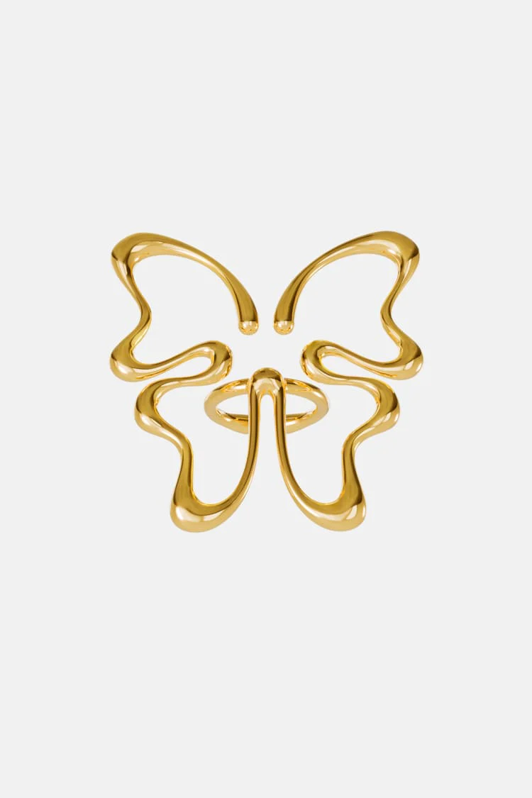 Large Gold Butterfly Ring