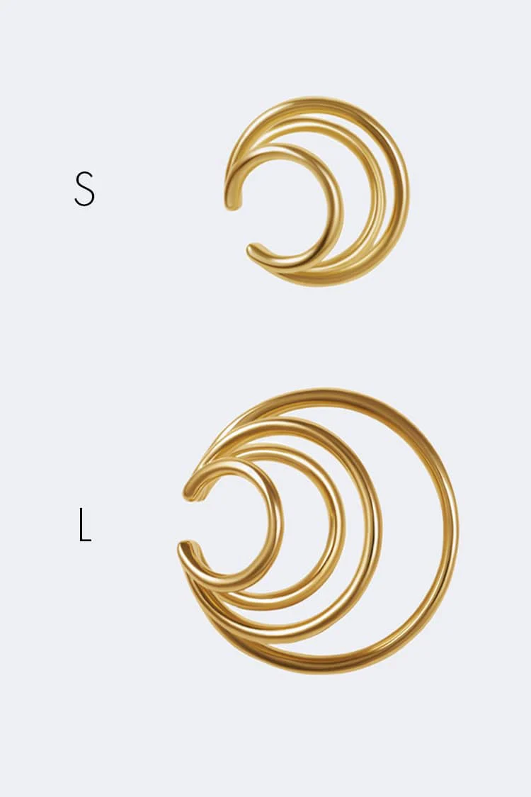 Large Gold Coils Ear Cuff - Image 2
