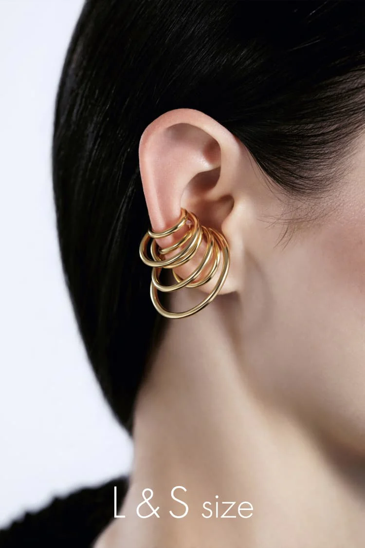 Large Gold Coils Ear Cuff - Image 3