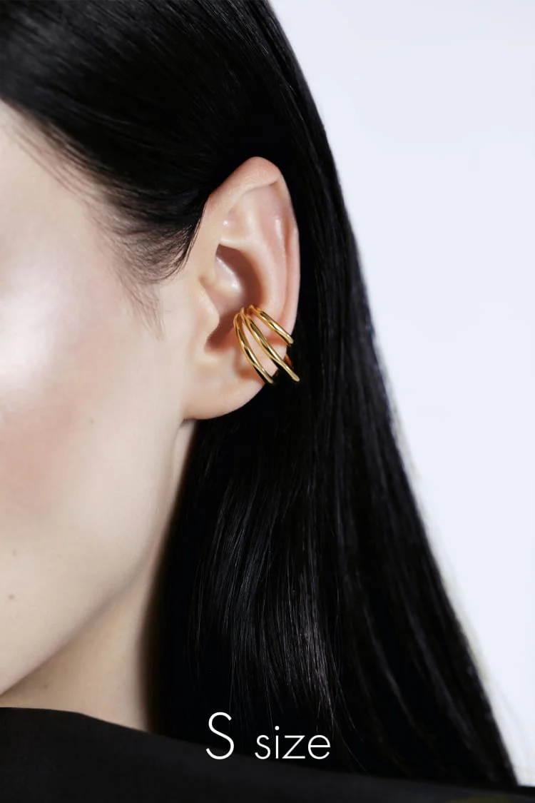 Large Gold Coils Ear Cuff - Image 6