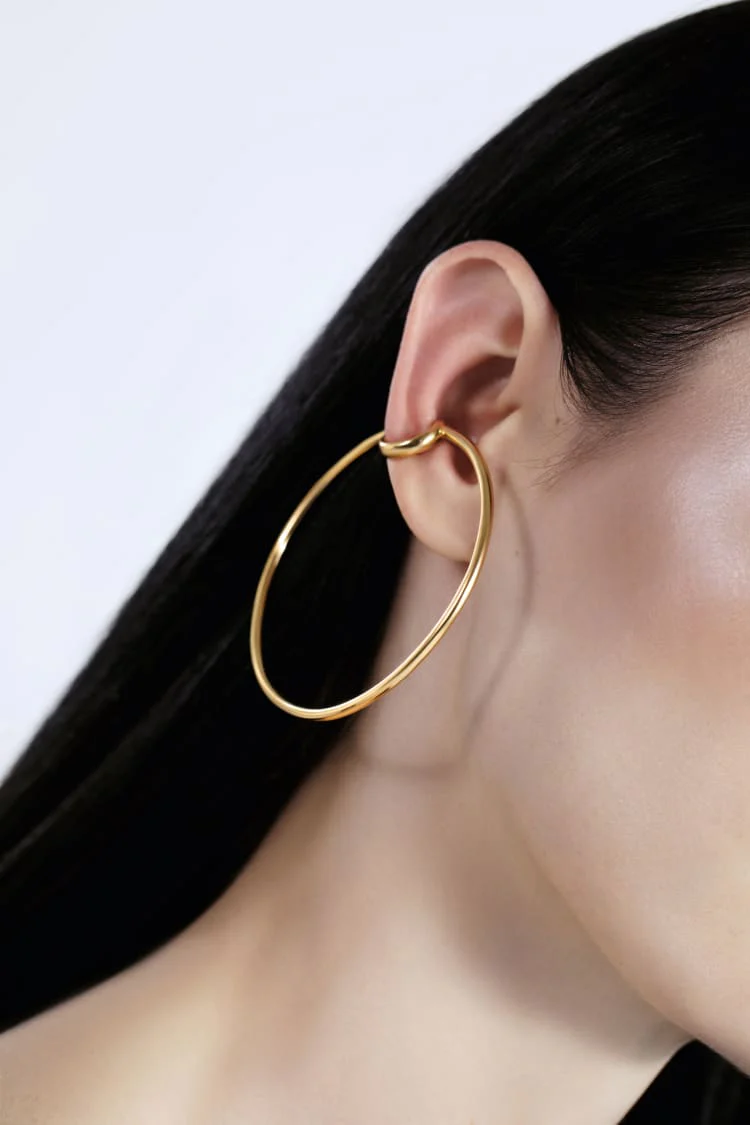 Large Gold Ear Cuff - Image 3
