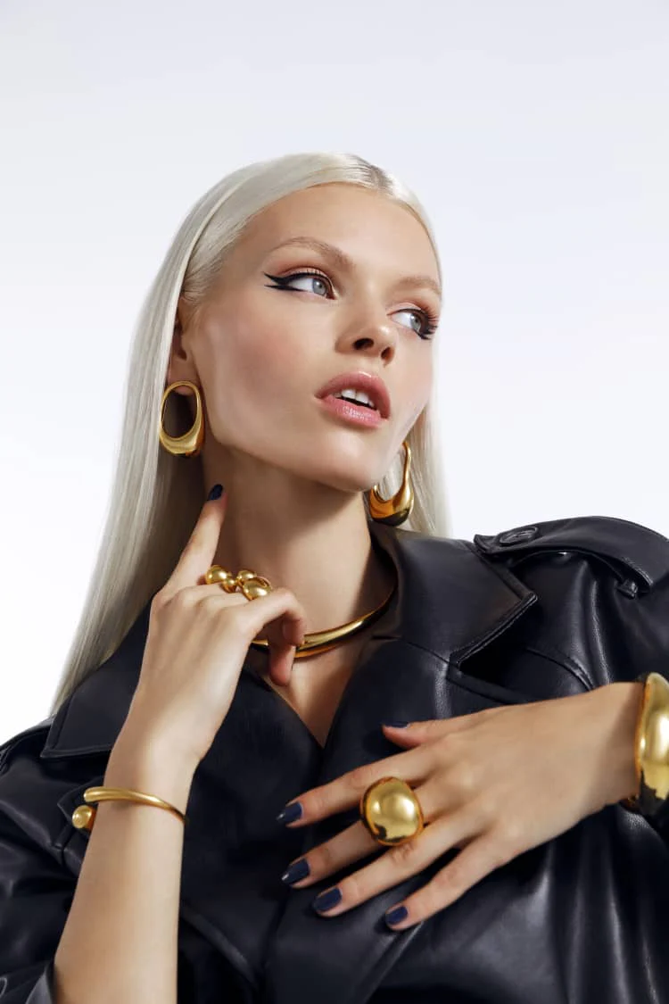 Large Gold Hoop Earrings - Image 5