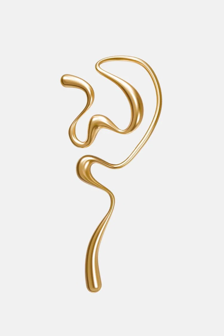 Large Gold Liquid Ear Cuff