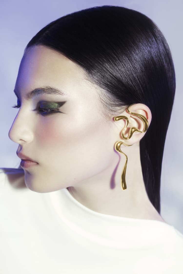 Large Gold Liquid Ear Cuff - Image 3