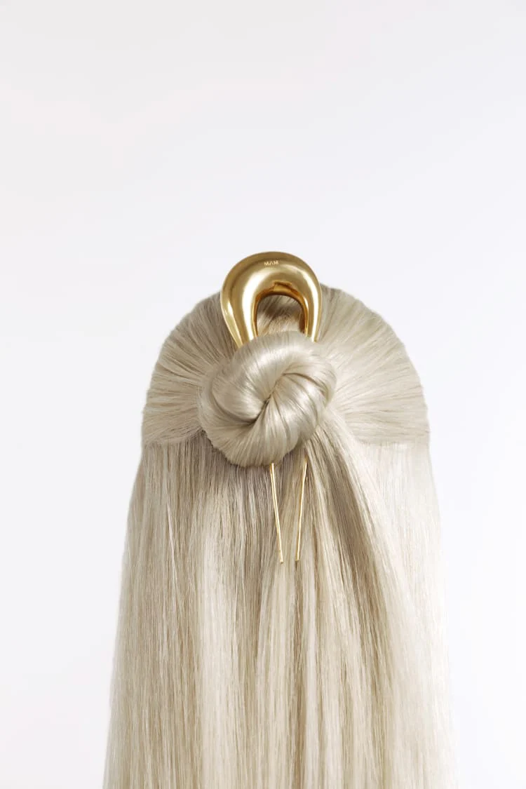 24K Gold Water Drop Hair Clip - Image 2