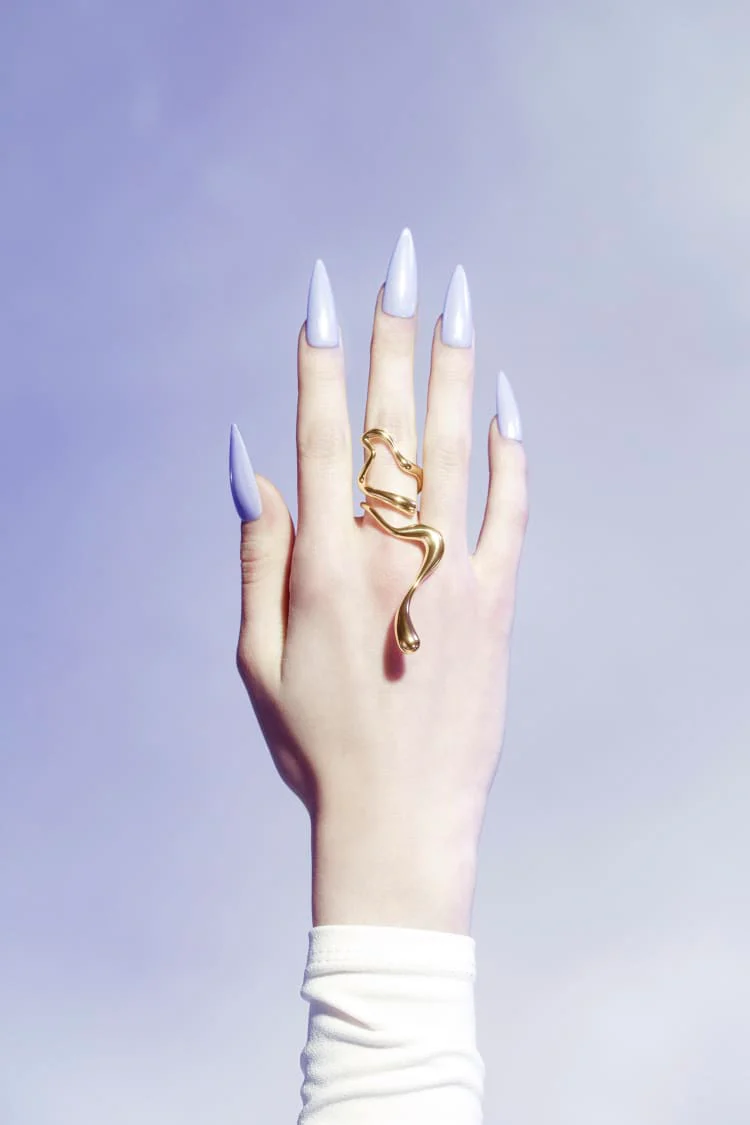 Large Gold Liquid Ring - Image 2