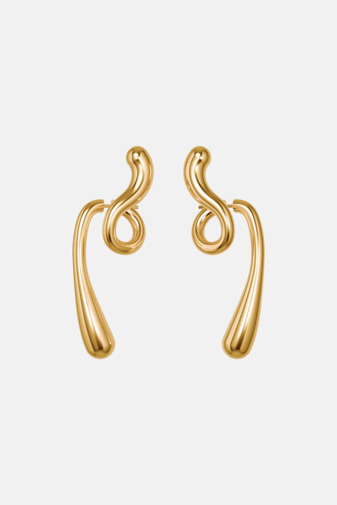 Large Twisted Drop Earrings - gold - Image 3