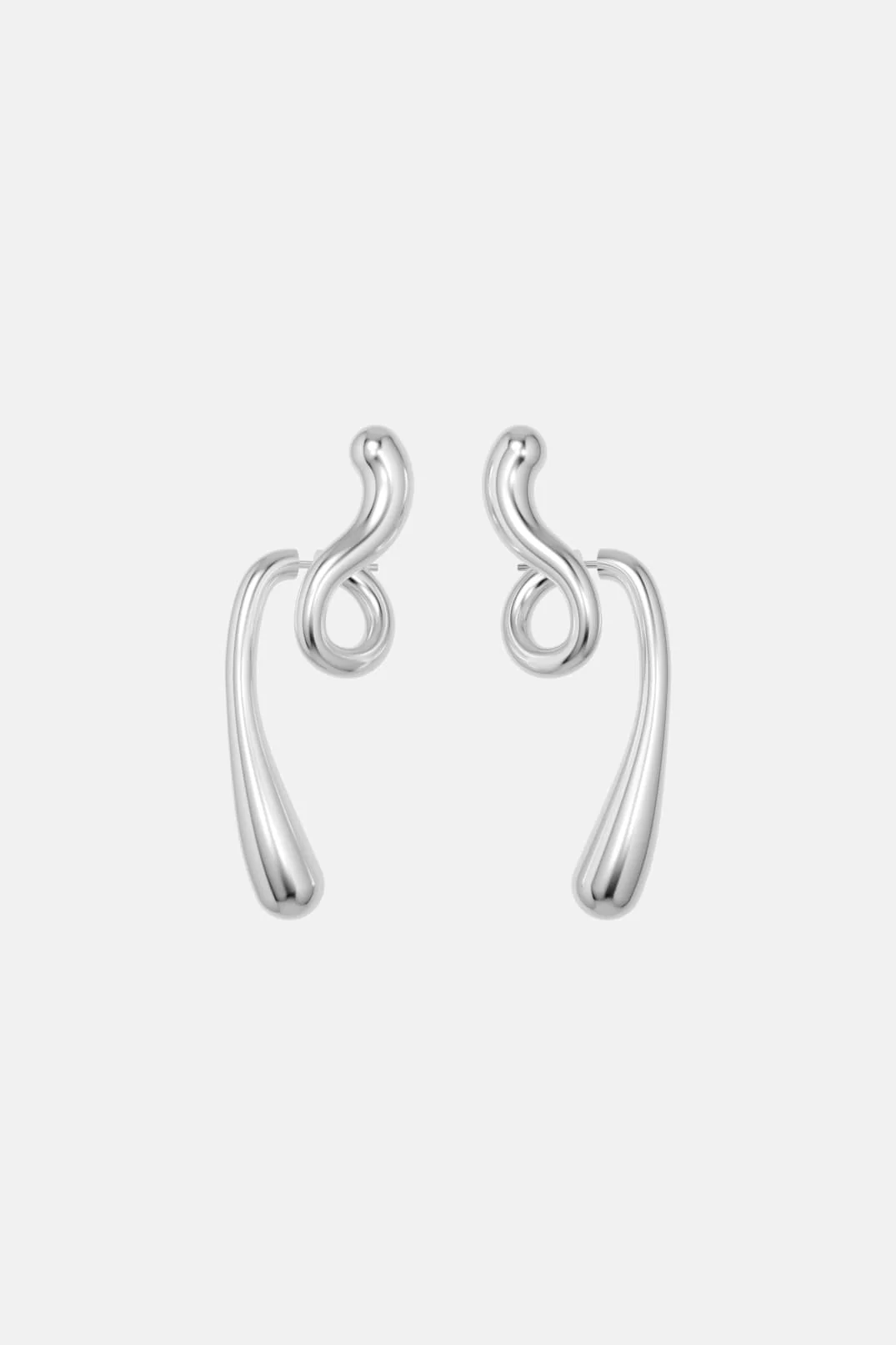 Large Twisted Drop Earrings - silver - Image 3