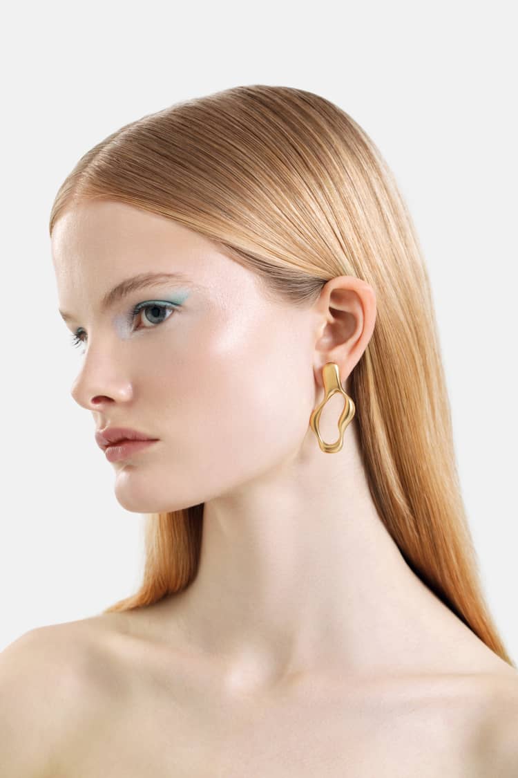 liquid gold hoop earrings - Image 2
