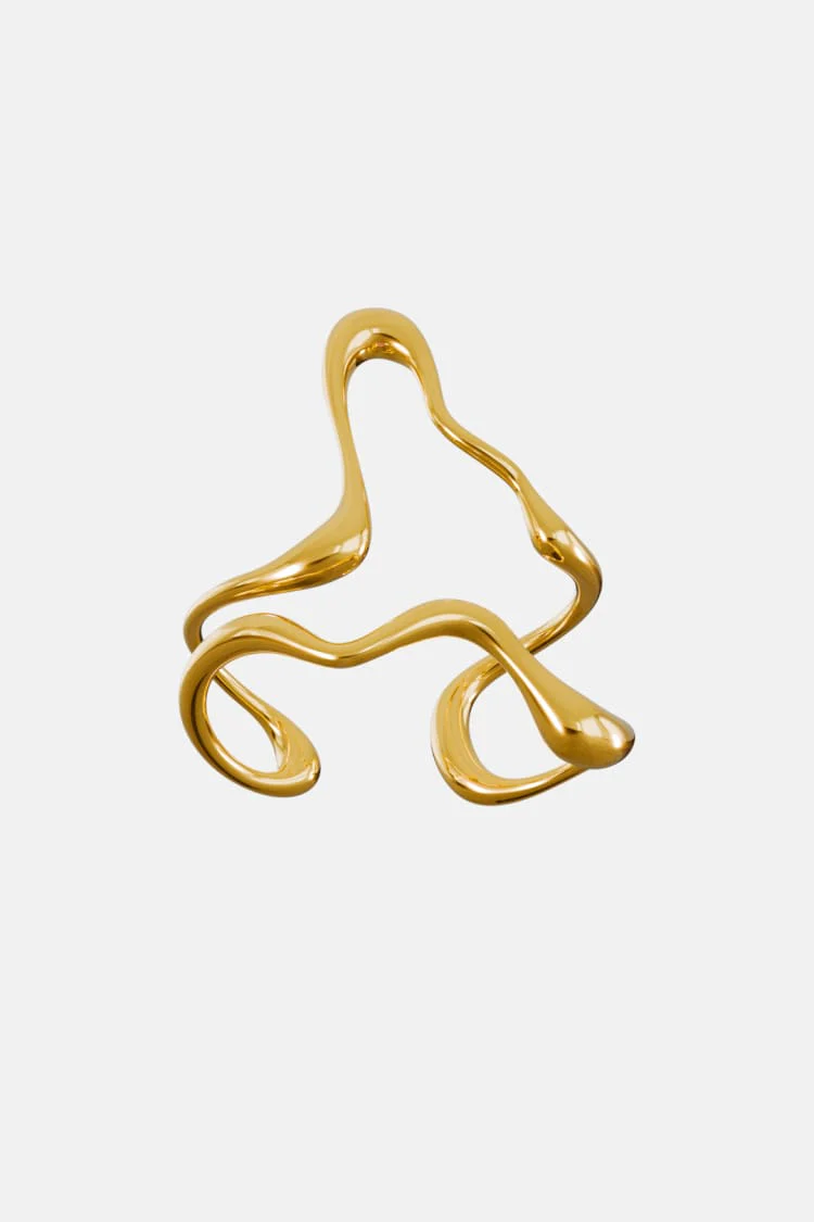 Gold Liquid Large Bangle Bracelet