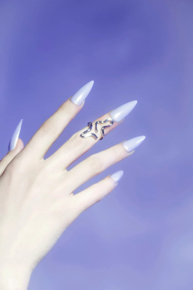 Silver Liquid Midi Ring
