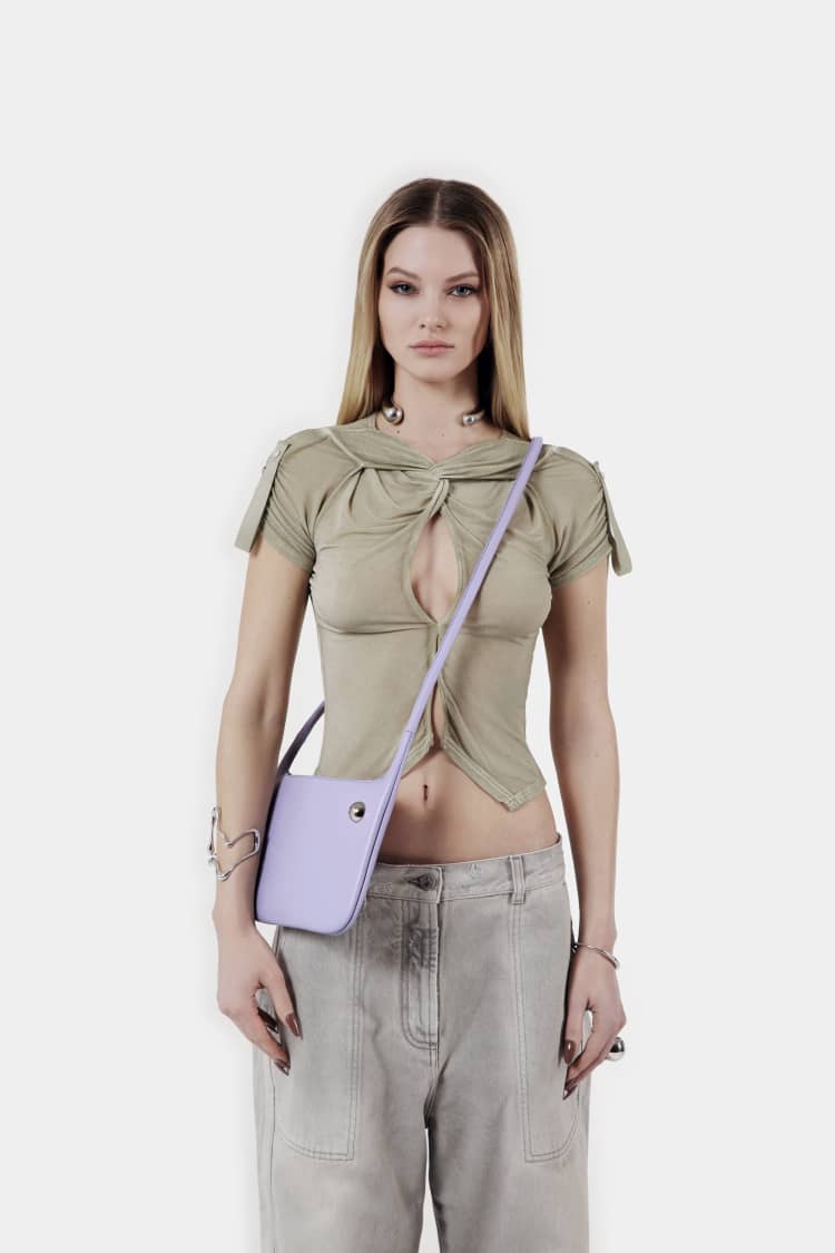 LOCK bag | purple clutch bag - Image 3
