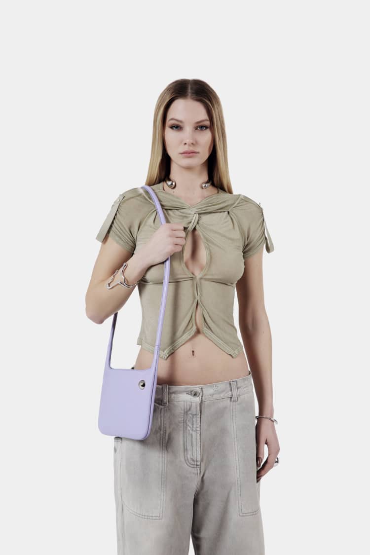LOCK bag | purple clutch bag - Image 6