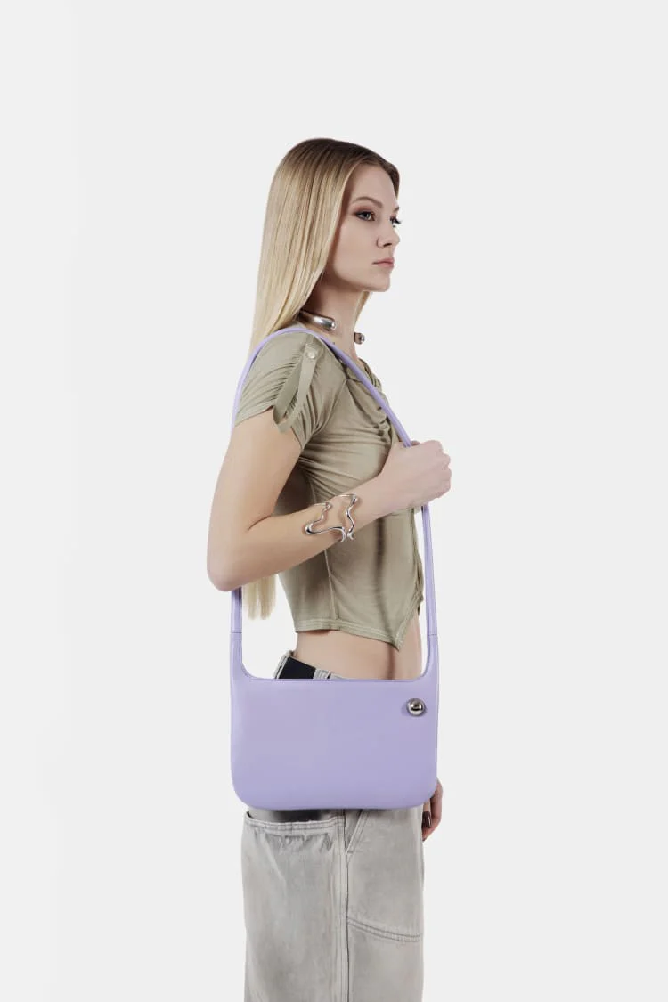 LOCK bag | purple clutch bag - Image 7