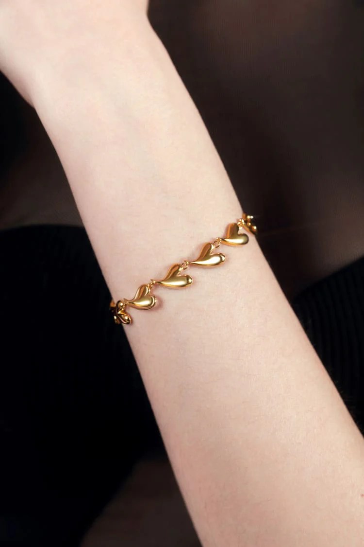 Gold Love Heart Bracelet - Image 2