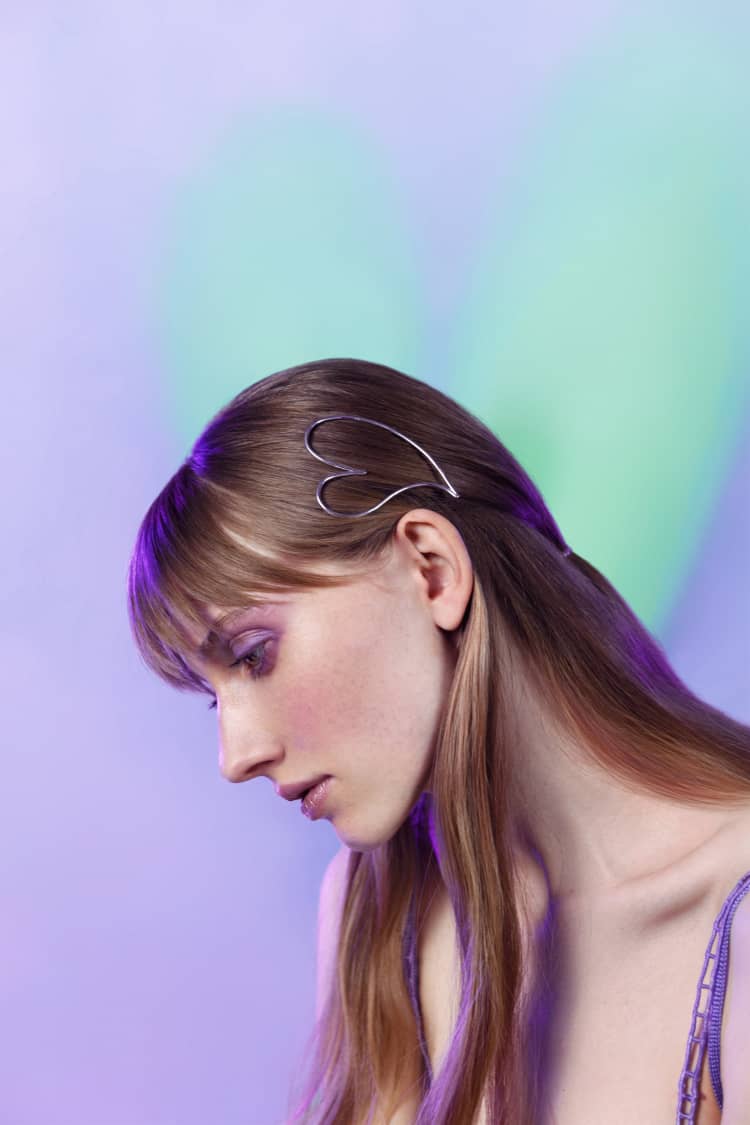 Silver Love Heart Hair Clip - Image 2