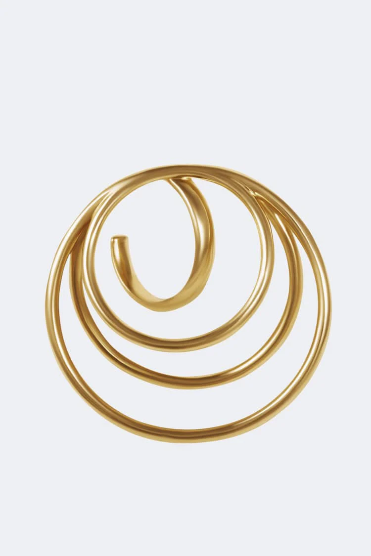 Gold Many Coils Hoop Earrings