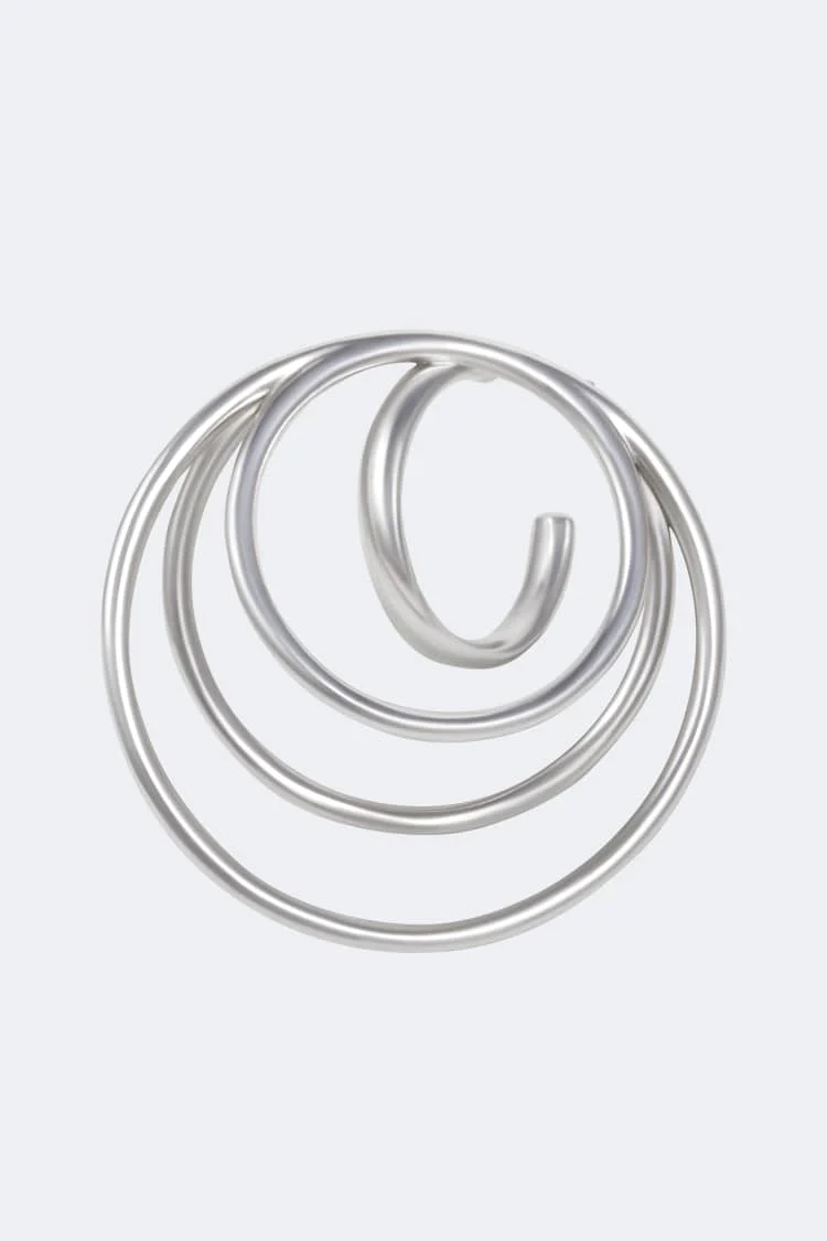 Silver Many Coils Hoop Earrings - Image 2