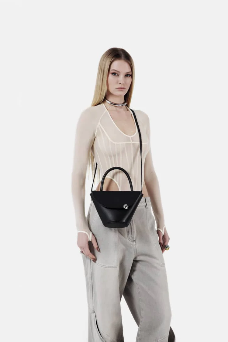 MYSON bag | black flap bag