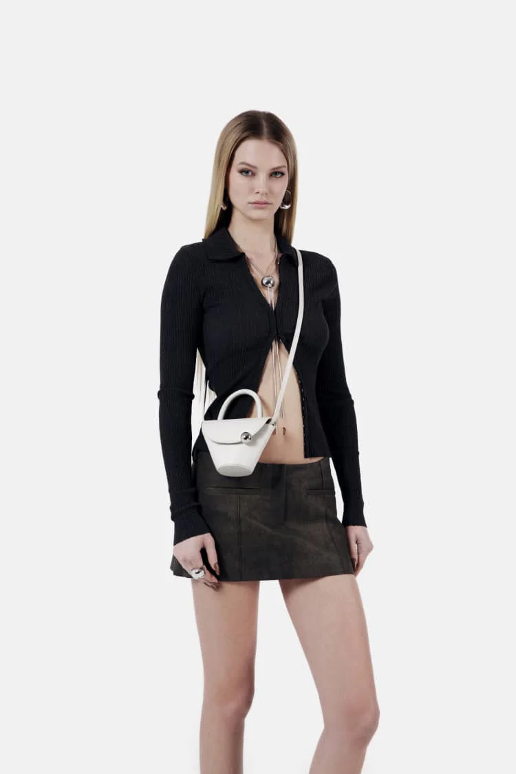 MYSON bag | small white flap bag