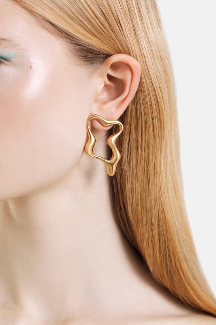 organic gold hoop earrings - Image 2