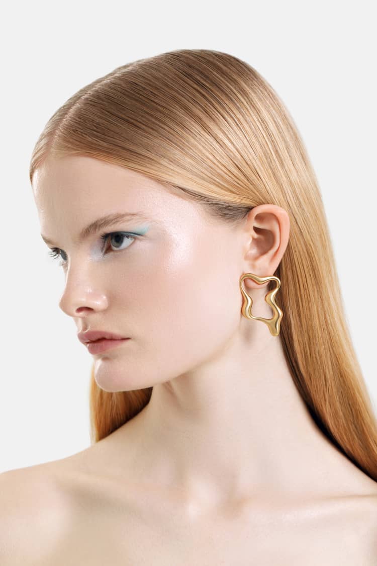 organic gold hoop earrings - Image 3