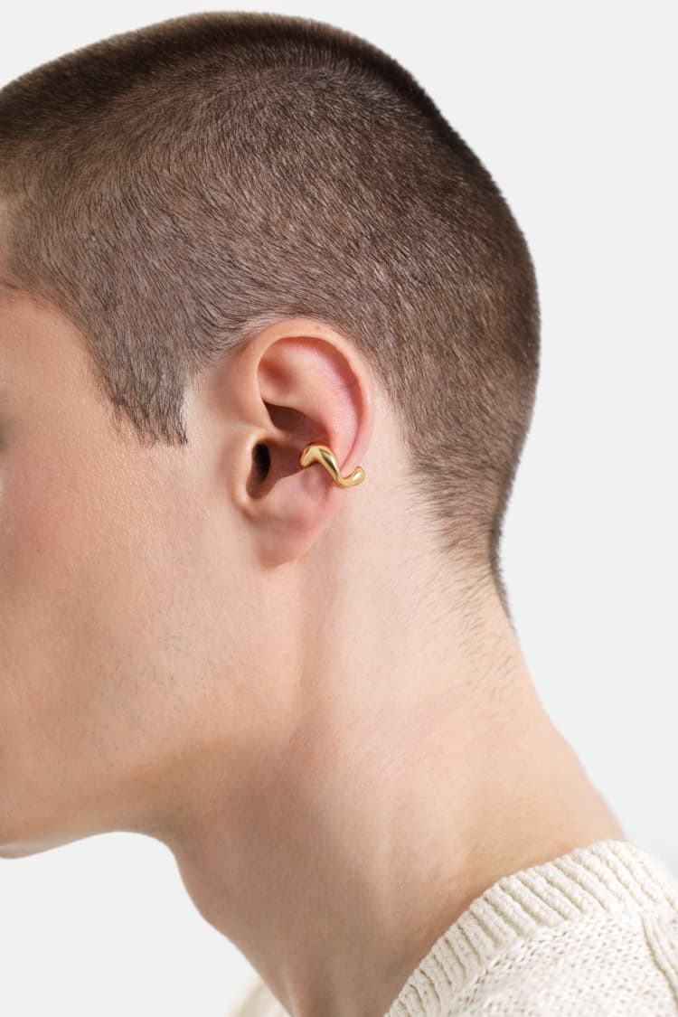 organic hoodie earcuff in gold