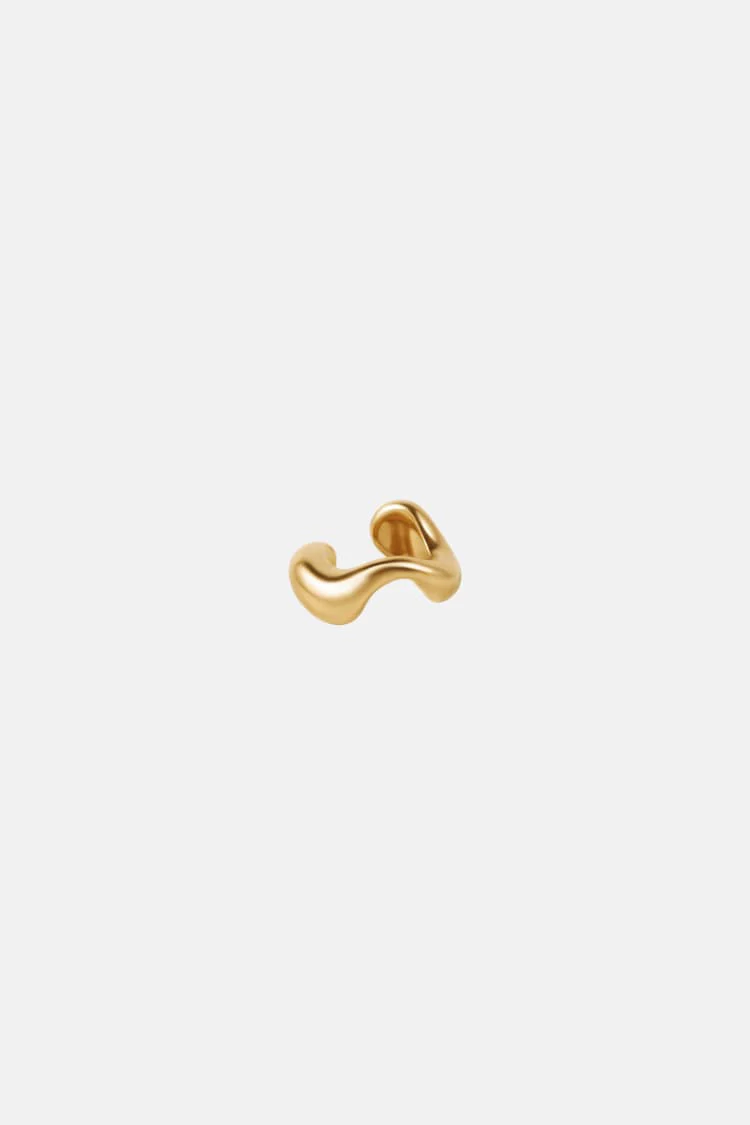 organic hoodie earcuff in gold - Image 4