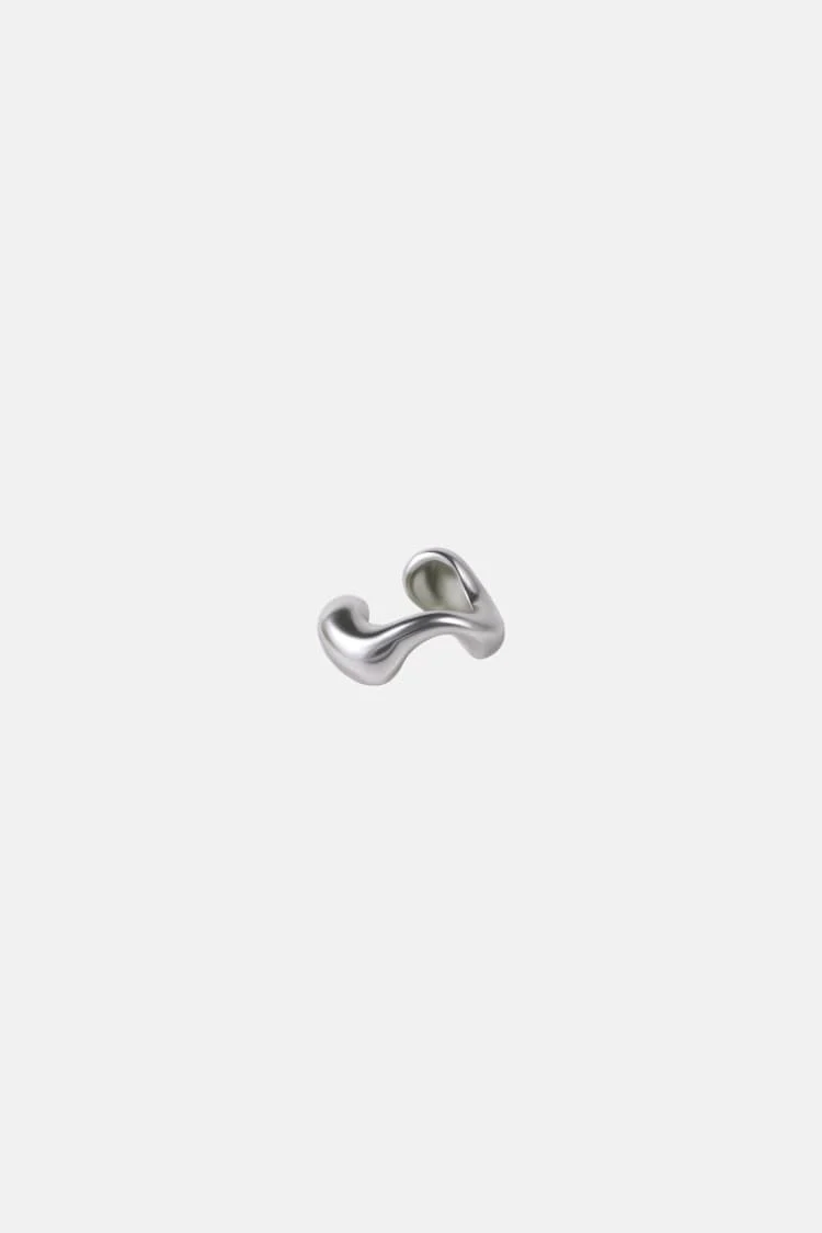 organic hoodie earcuff in silver