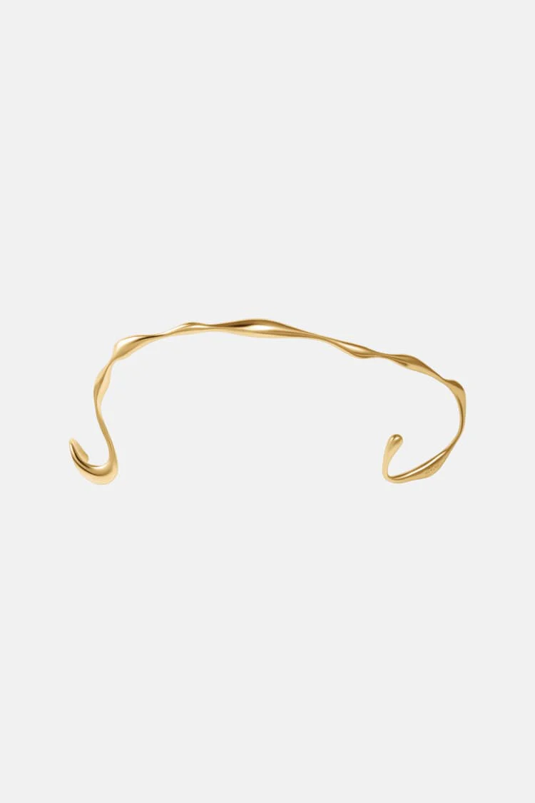 organic-shaped face jewelry in gold - Image 3