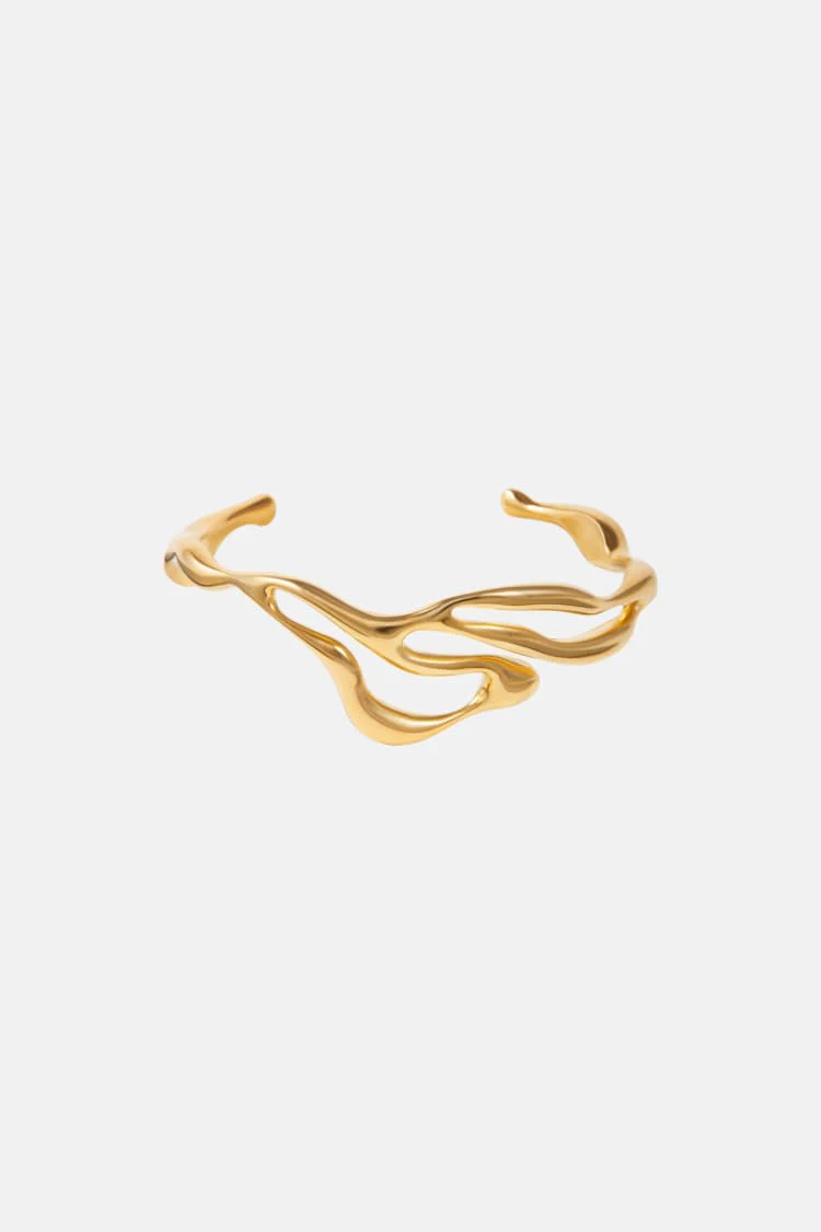 organic-shaped necklace in gold