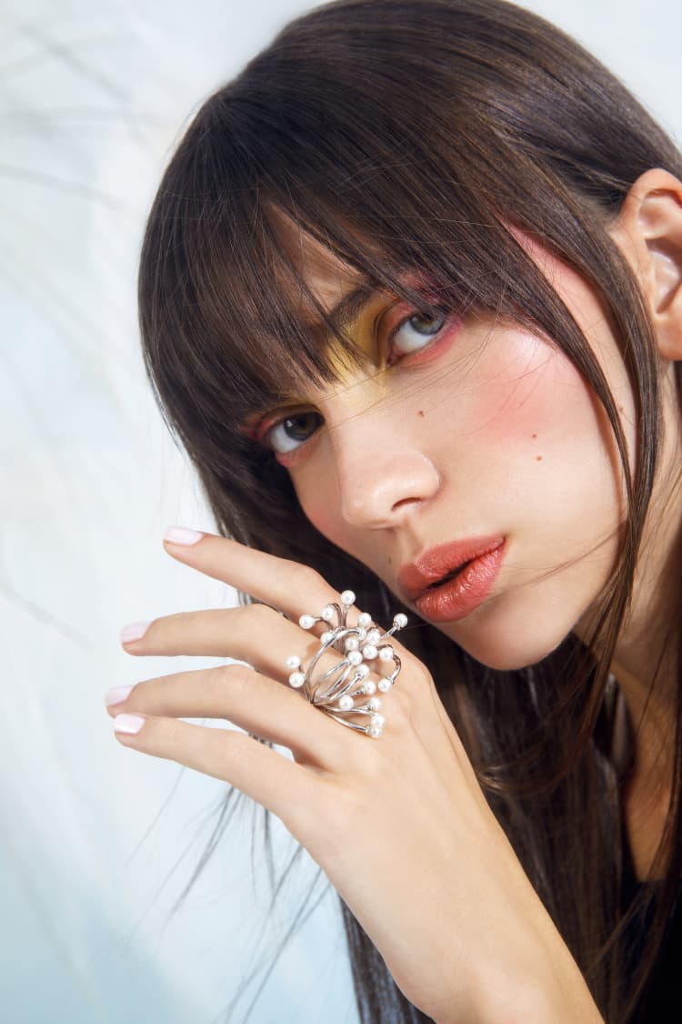 Silver Mini Pearls Ring - Image 2