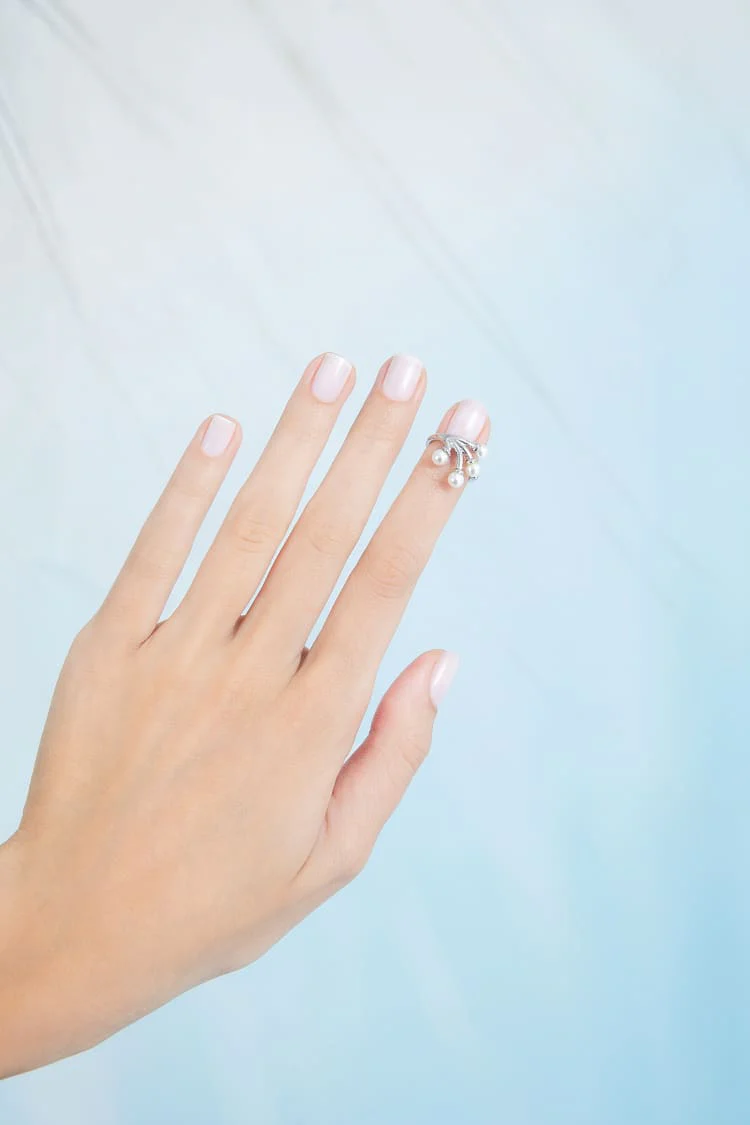 Silver Pearls Nail Ring