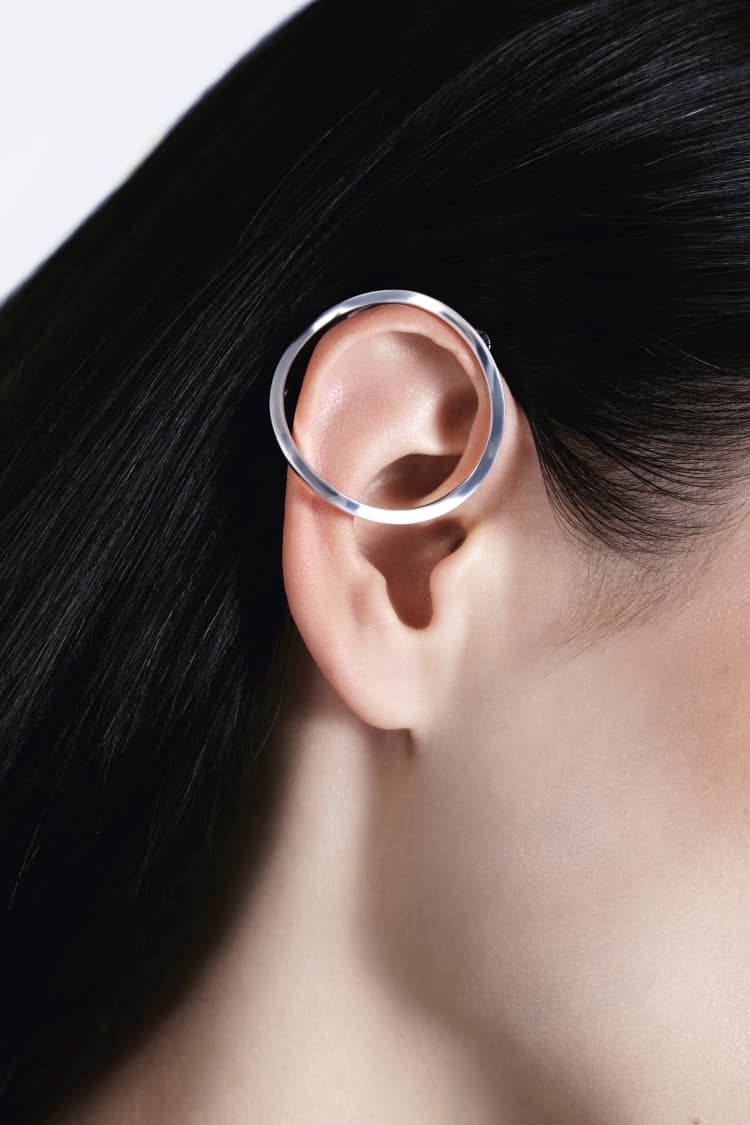 Silver Perfect Round Ear Cuff