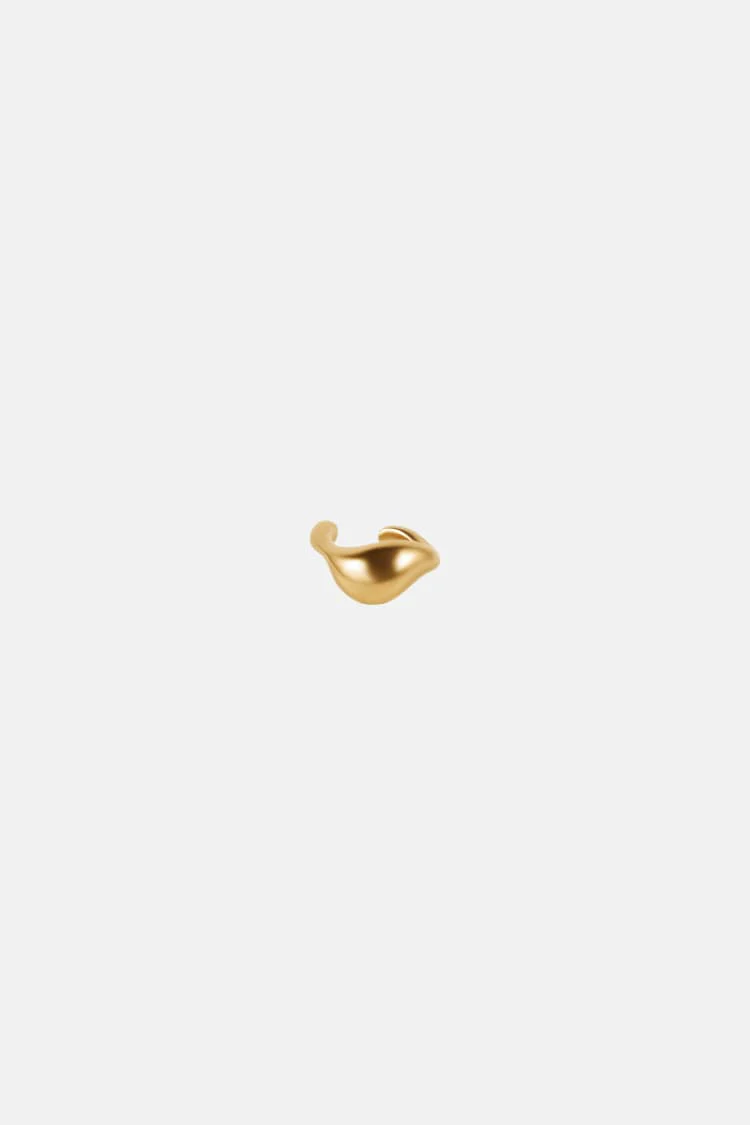 puffed hoodie earcuff in gold - Image 3