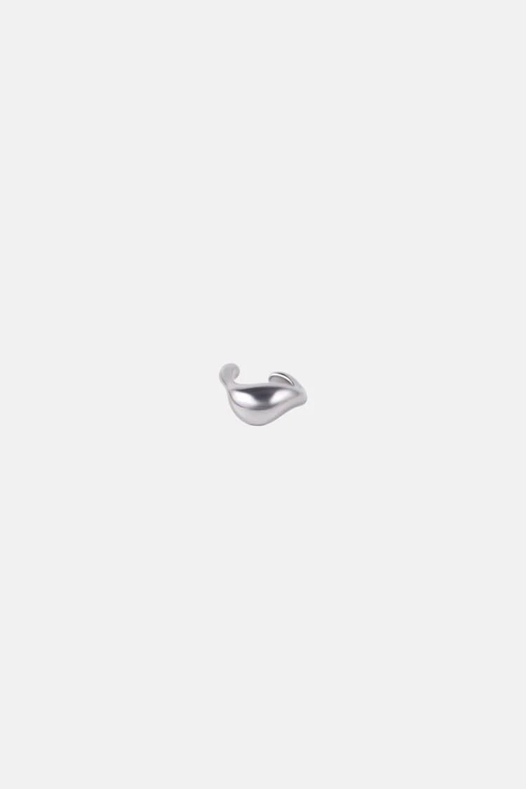 puffed hoodie earcuff in silver - Image 5