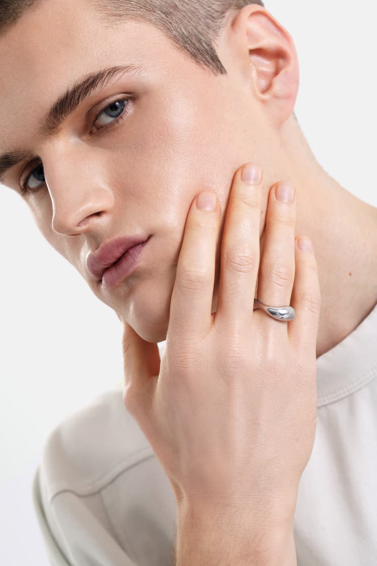 puffed silver ring