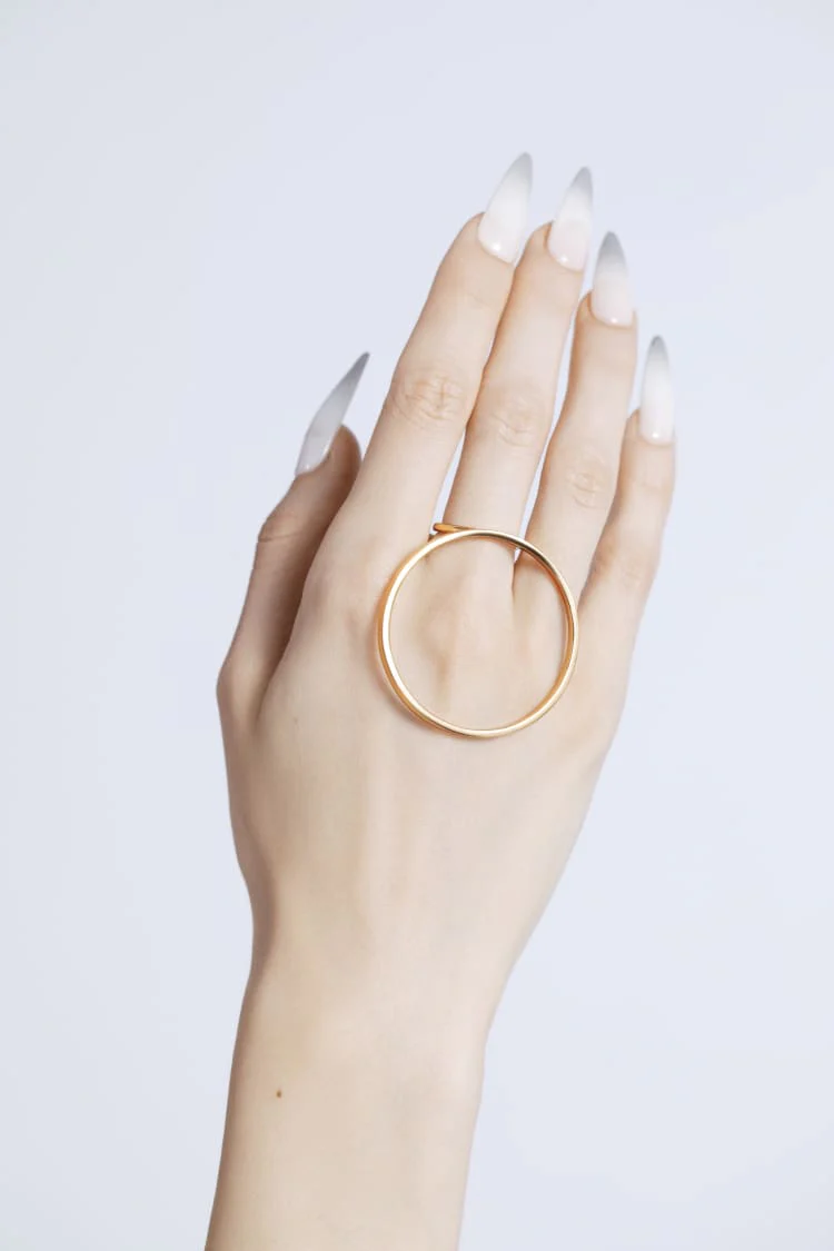 Gold Large Circle Ring - Image 2