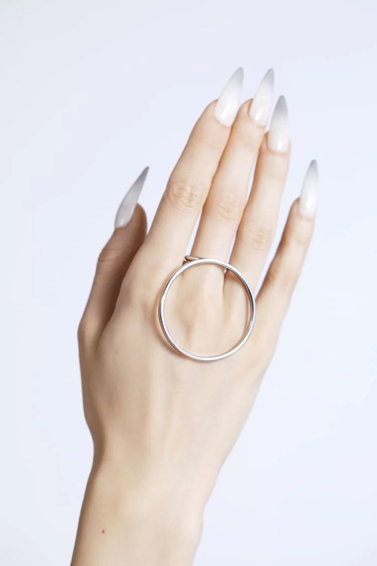 Silver Ring with Large Round