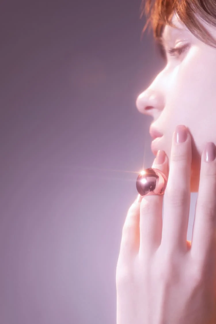 Rose Gold Ball Ring - Image 3