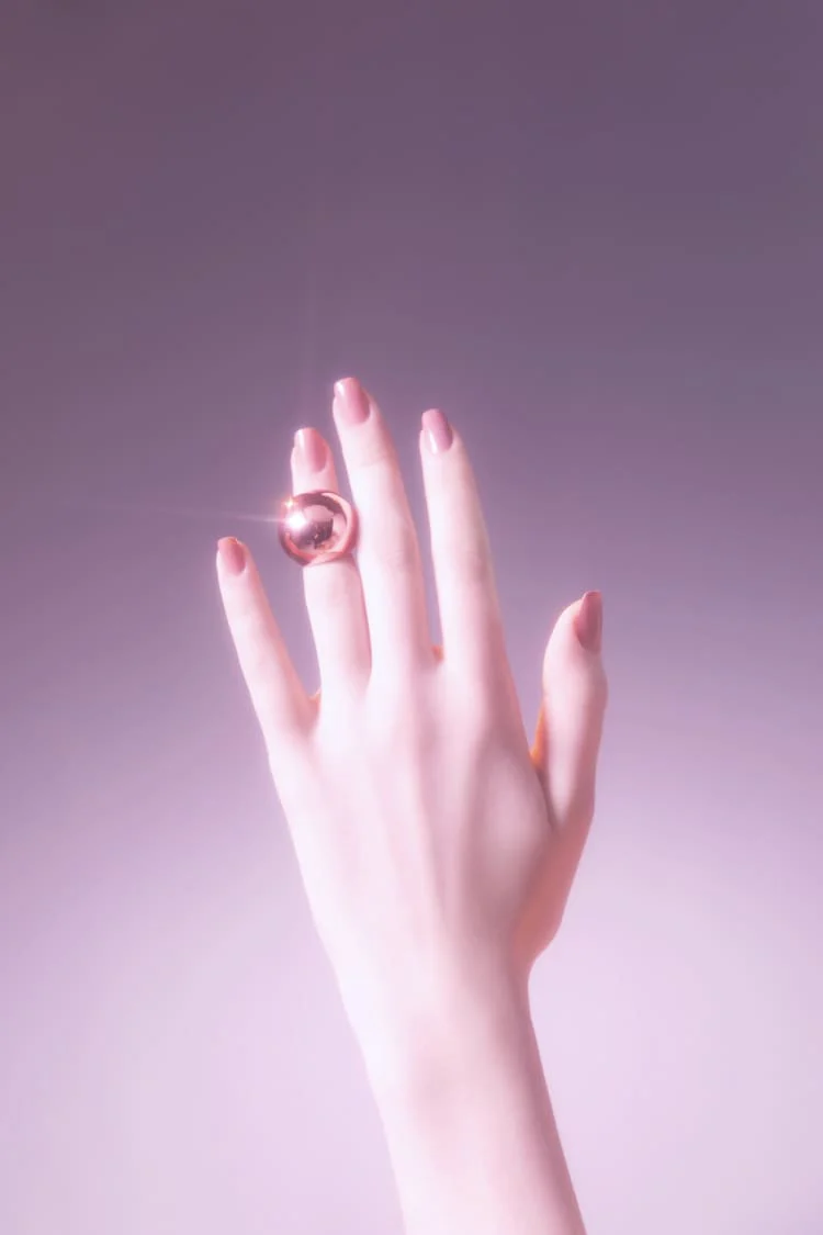 Rose Gold Ball Ring - Image 6