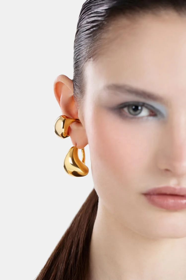 Sculptural Ear Cuff in Gold - Image 3